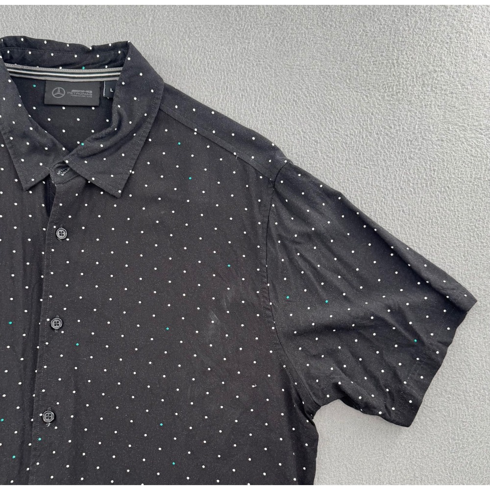 Mercedes AMG Petronas F1 Shirt L Black Polka Dot S Sleeve Racing Motorsport Gear - Picture 7 of 16